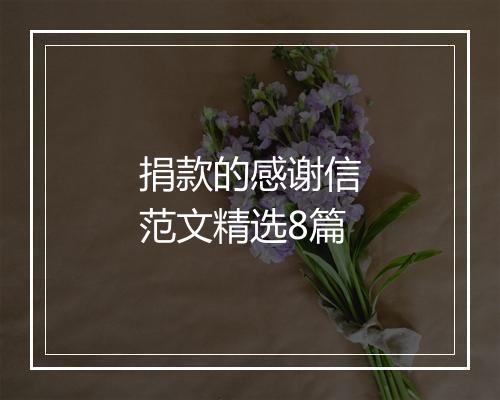 捐款的感谢信范文精选8篇