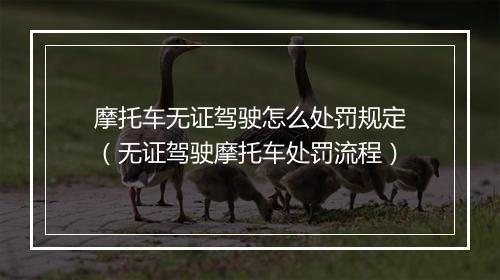 摩托车无证驾驶怎么处罚规定（无证驾驶摩托车处罚流程）