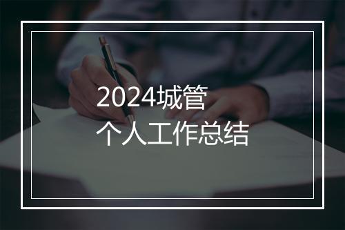 2024城管个人工作总结