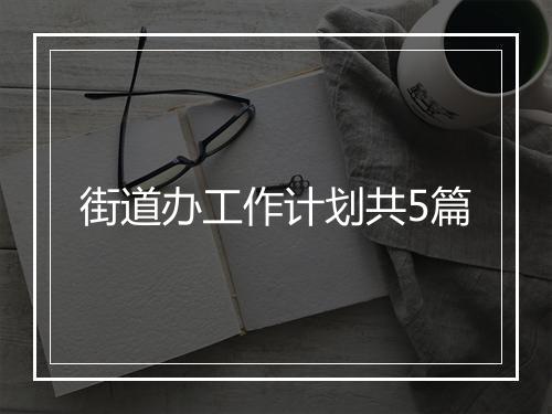 街道办工作计划共5篇