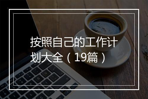 按照自己的工作计划大全（19篇）