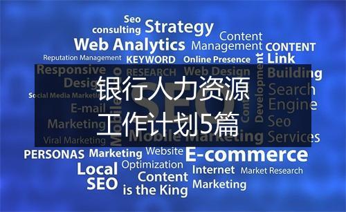银行人力资源工作计划5篇