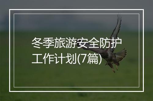冬季旅游安全防护工作计划(7篇)