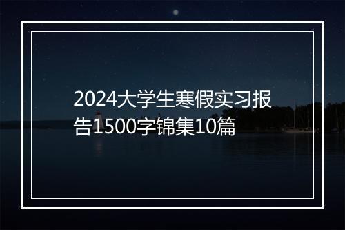 2024大学生寒假实习报告1500字锦集10篇