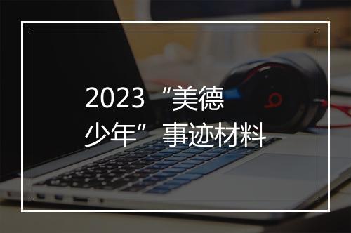 2023“美德少年”事迹材料