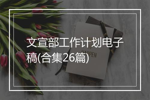 文宣部工作计划电子稿(合集26篇)