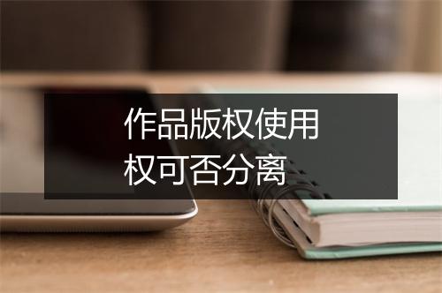 作品版权使用权可否分离
