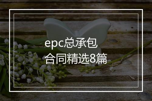 epc总承包合同精选8篇