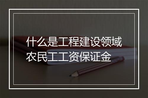 什么是工程建设领域农民工工资保证金