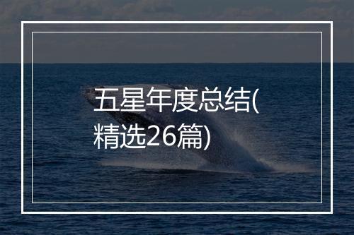 五星年度总结(精选26篇)