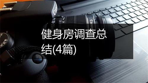 健身房调查总结(4篇)