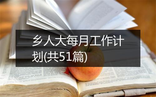 乡人大每月工作计划(共51篇)