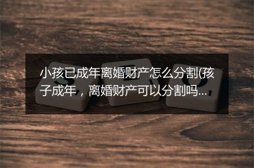 小孩已成年离婚财产怎么分割(孩子成年，离婚财产可以分割吗)