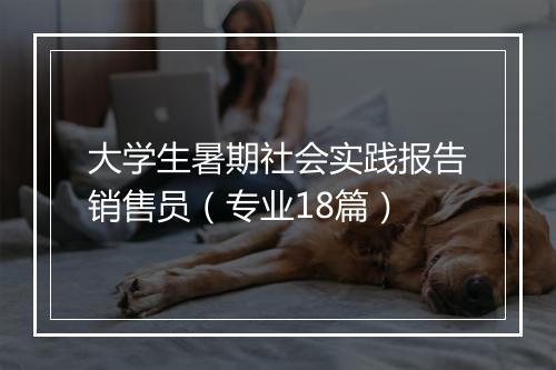 大学生暑期社会实践报告销售员（专业18篇）