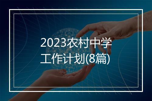 2023农村中学工作计划(8篇)