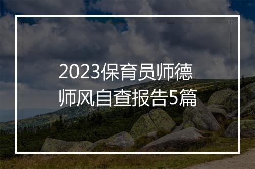 2023保育员师德师风自查报告5篇