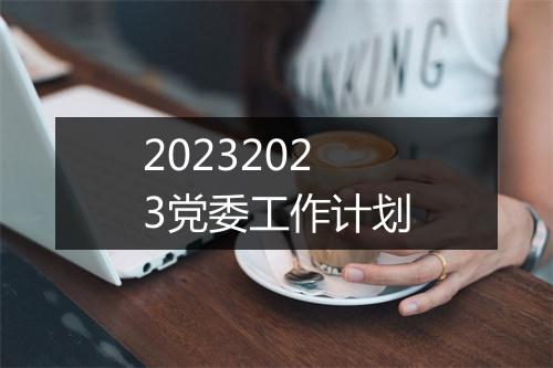 20232023党委工作计划