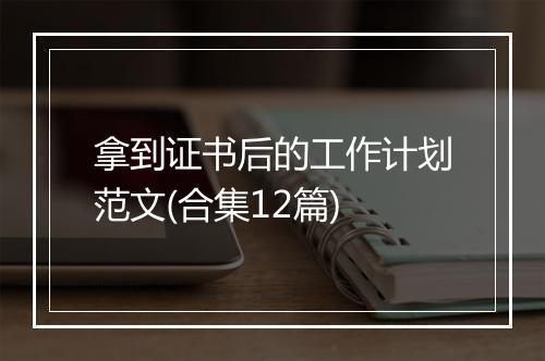 拿到证书后的工作计划范文(合集12篇)