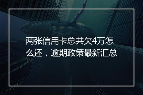 两张信用卡总共欠4万怎么还，逾期政策最新汇总