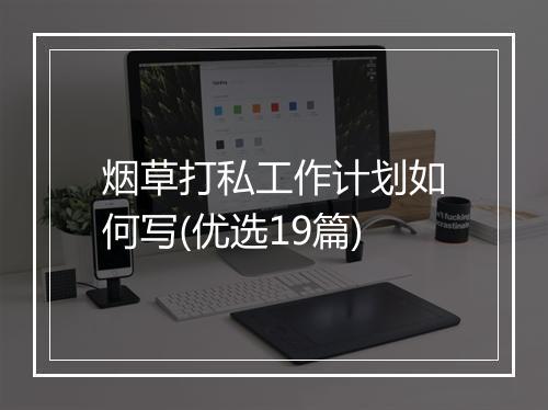 烟草打私工作计划如何写(优选19篇)