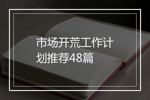 市场开荒工作计划推荐48篇