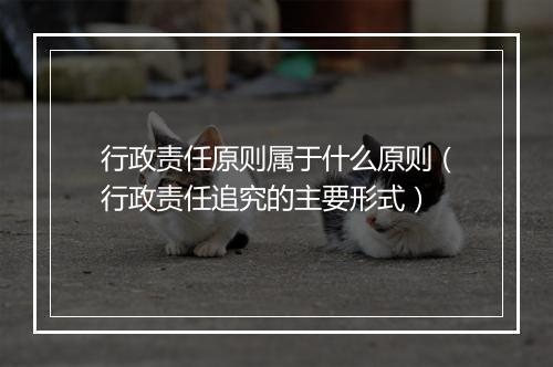 行政责任原则属于什么原则（行政责任追究的主要形式）