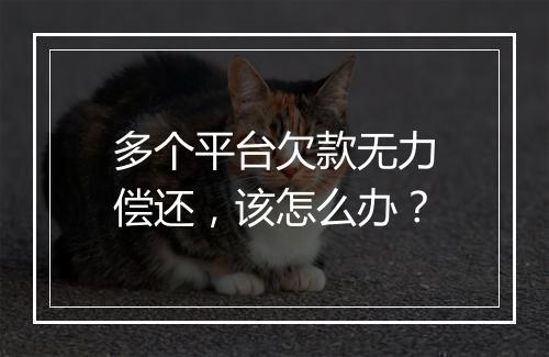 多个平台欠款无力偿还，该怎么办？