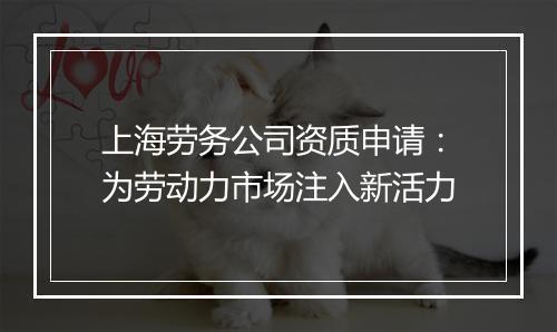 上海劳务公司资质申请：为劳动力市场注入新活力