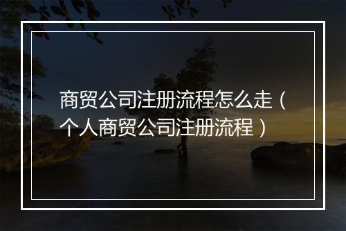 商贸公司注册流程怎么走（个人商贸公司注册流程）