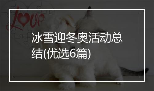 冰雪迎冬奥活动总结(优选6篇)