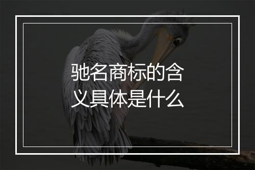 驰名商标的含义具体是什么