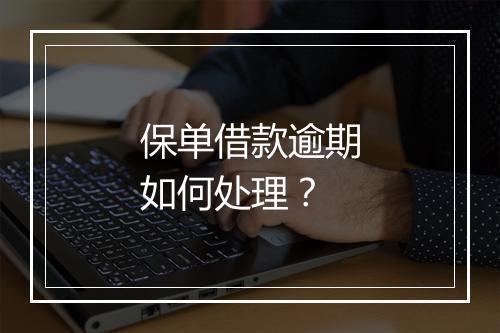 保单借款逾期如何处理？