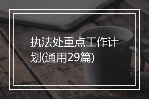 执法处重点工作计划(通用29篇)