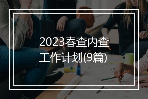2023春查内查工作计划(9篇)