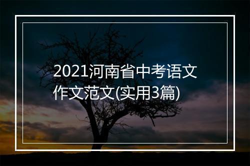 2021河南省中考语文作文范文(实用3篇)