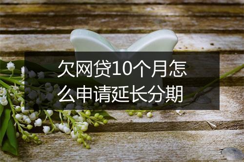 欠网贷10个月怎么申请延长分期