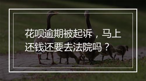 花呗逾期被起诉，马上还钱还要去法院吗？