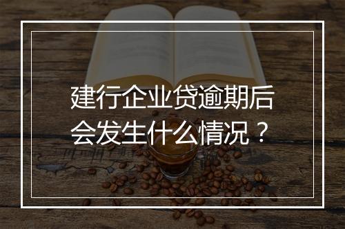 建行企业贷逾期后会发生什么情况？