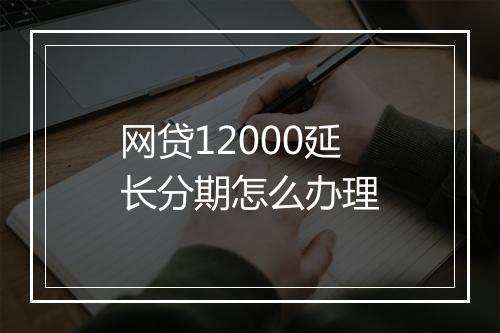 网贷12000延长分期怎么办理