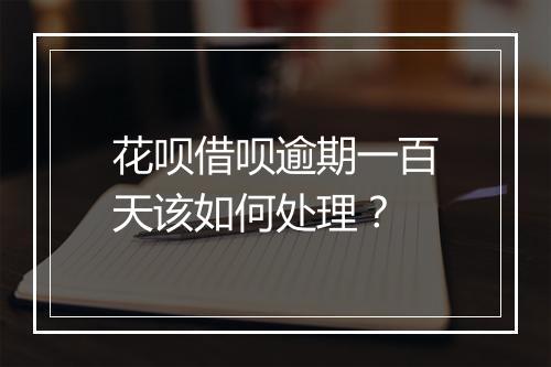 花呗借呗逾期一百天该如何处理？