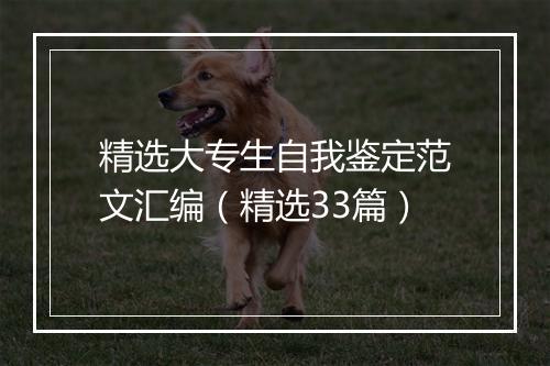 精选大专生自我鉴定范文汇编（精选33篇）