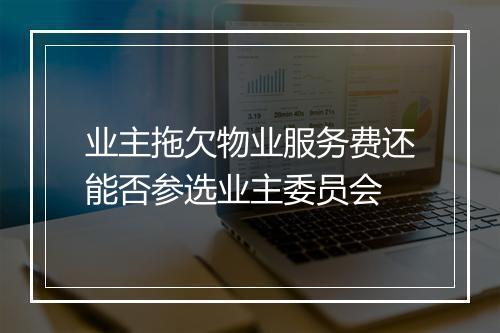 业主拖欠物业服务费还能否参选业主委员会