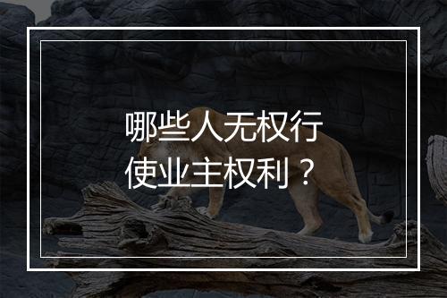 哪些人无权行使业主权利？