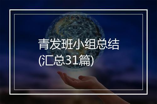 青发班小组总结(汇总31篇)