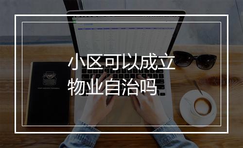 小区可以成立物业自治吗