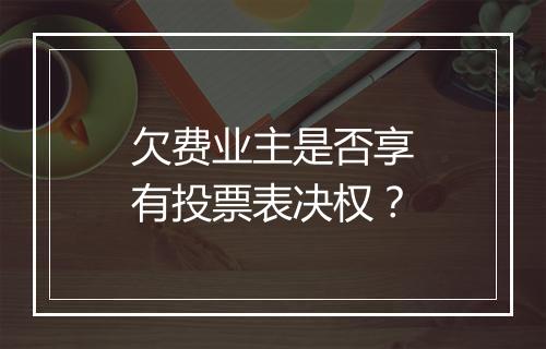 欠费业主是否享有投票表决权？