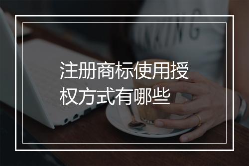 注册商标使用授权方式有哪些