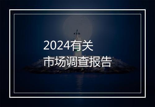 2024有关市场调查报告
