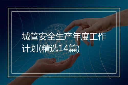 城管安全生产年度工作计划(精选14篇)