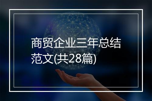 商贸企业三年总结范文(共28篇)